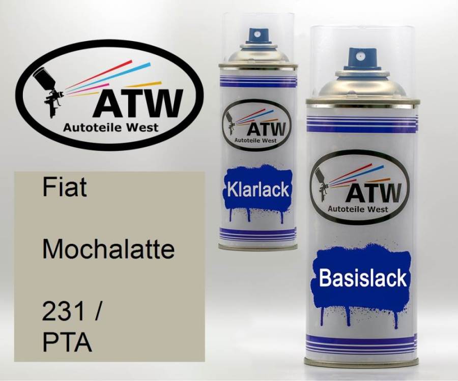 Fiat, Mochalatte, 231 / PTA: 400ml Sprühdose + 400ml Klarlack - Set, von ATW Autoteile West.